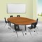 Flash Furniture Round 60 W, 86 L, 25 H, Chrome, Laminate, Particleboard, Plastic, Steel, Wood Grain XU-GRP-14CH-A3060CON-60-OAK-T-P-CAS-GG - alternate 1